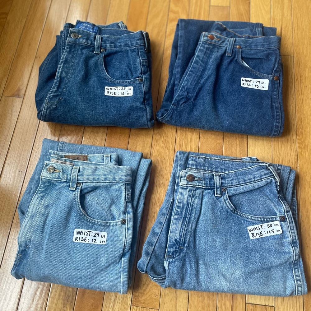 Lot of 4 pairs of vintage 90s western mom jeans 28-30